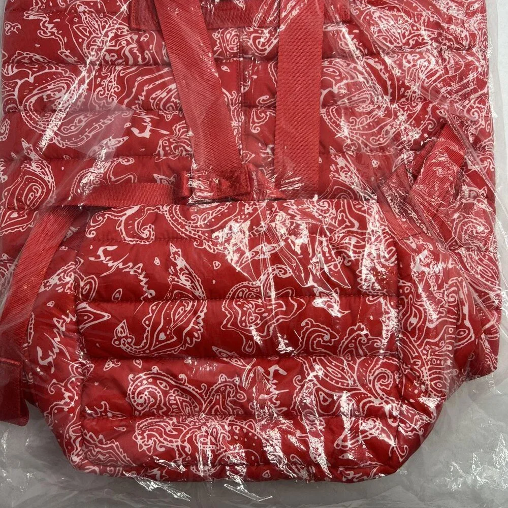 Supreme Red Paisley Puffer Backpack FW22